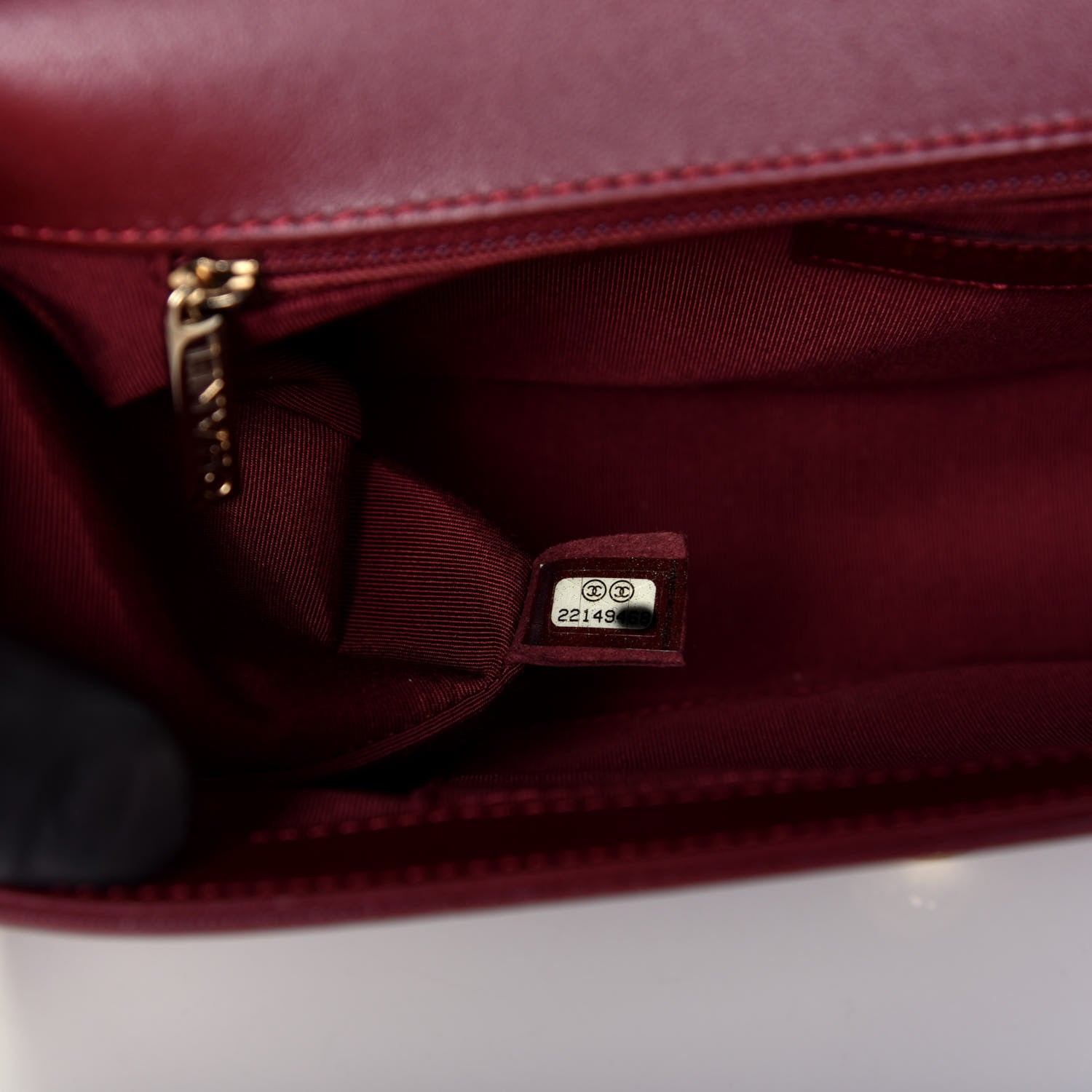 Chanel Lambskin Quilted New Medium Boy Flap Dark Red 7 of 9