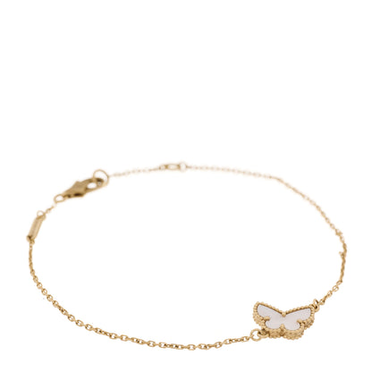 Van Cleef & Arpels 18K Yellow Gold Mother of Pearl Sweet Alhambra Butterfly Bracelet 1 of 6