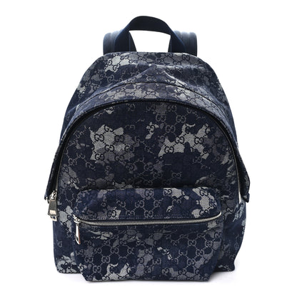 Gucci Denim Monogram Camouflage Large Backpack Blue 1 of 9
