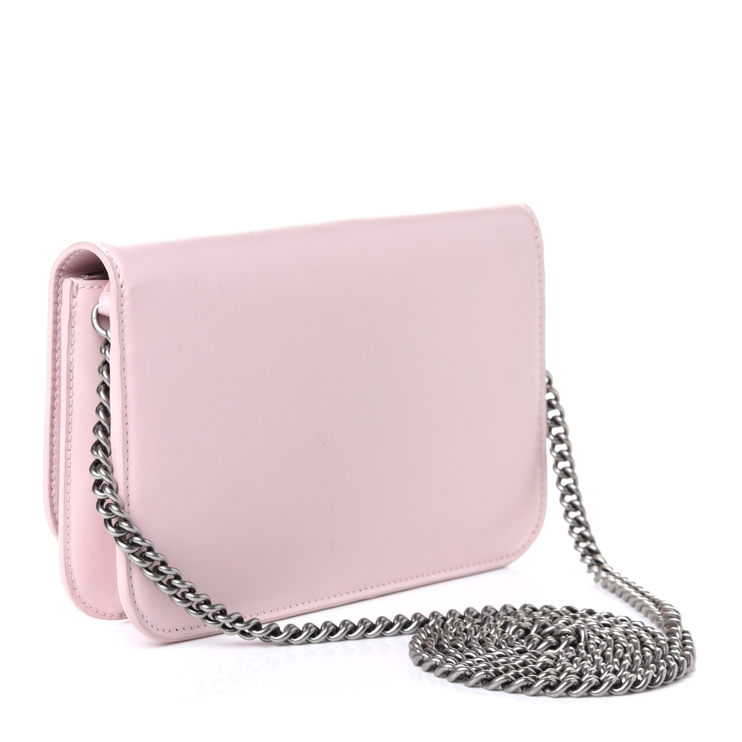 Smooth Calfskin B Wallet on Chain Light Rose