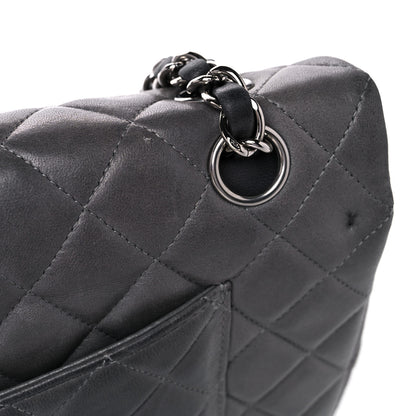 Chanel Lambskin Quilted Medium Double Flap Dark Grey 21 of 26