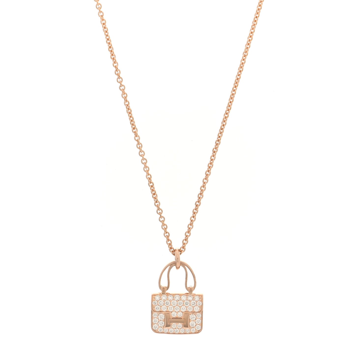 18K Rose Gold Diamond Constance Amulettes Pendant Necklace