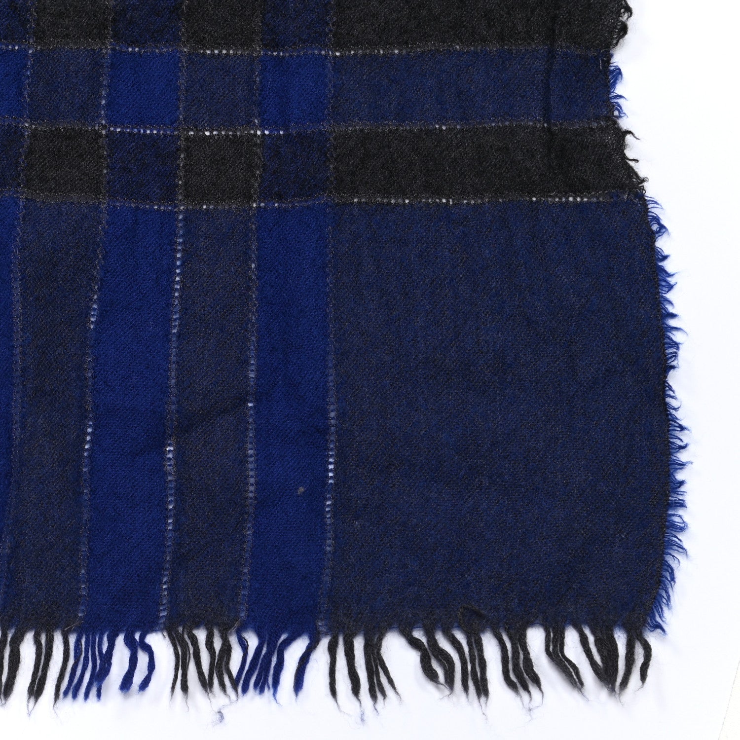 Burberry Wool Cashmere Scarf Navy 6 of 8