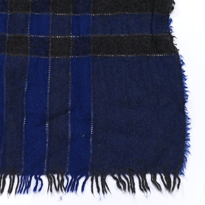 Burberry Wool Cashmere Scarf Navy 6 of 8