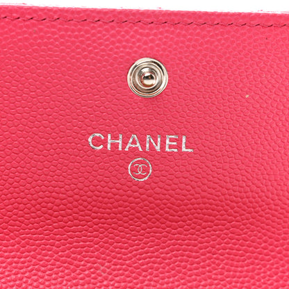Chanel Caviar Quilted Chanel 19 Flap Card Holder Wallet Dark Pink 7 of 8