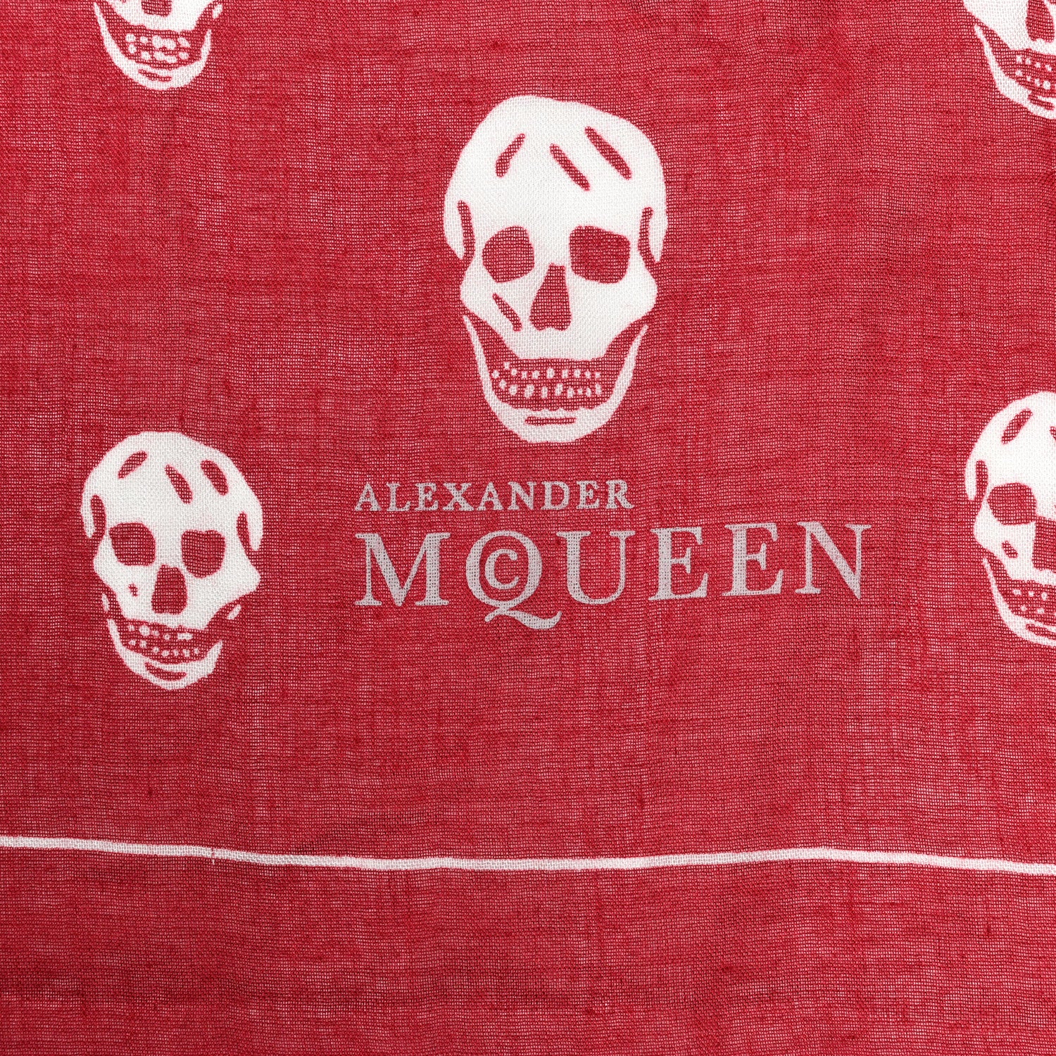 Alexander McQueen Modal Silk Skull Scarf Burgundy Pink 2 of 3