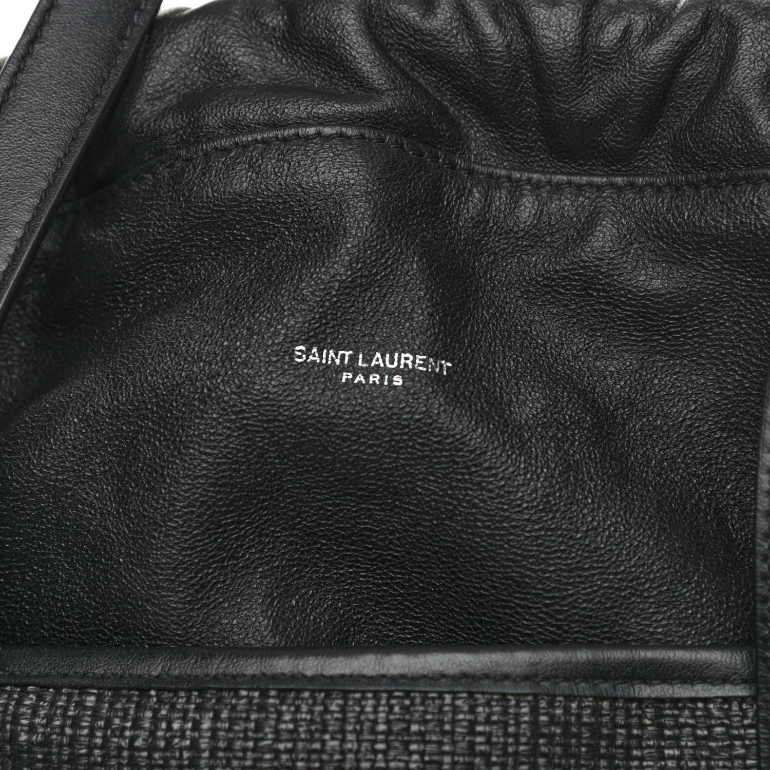 Saint Laurent Linen Canvas Teddy Shopping Bag Black 7 of 9