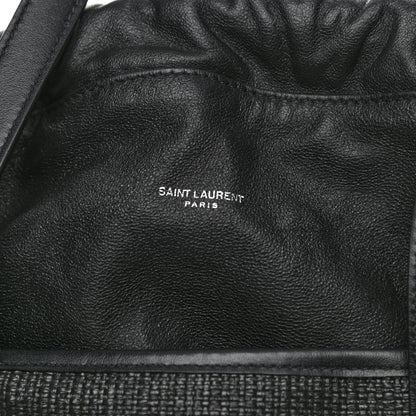 Saint Laurent Linen Canvas Teddy Shopping Bag Black 7 of 9