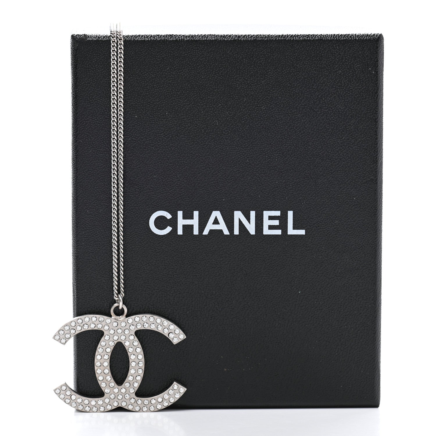 Chanel Crystal Large CC Necklace Silver 7 of 7