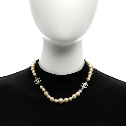 Chanel Pearl Crystal CC Choker Necklace Gold 2 of 4