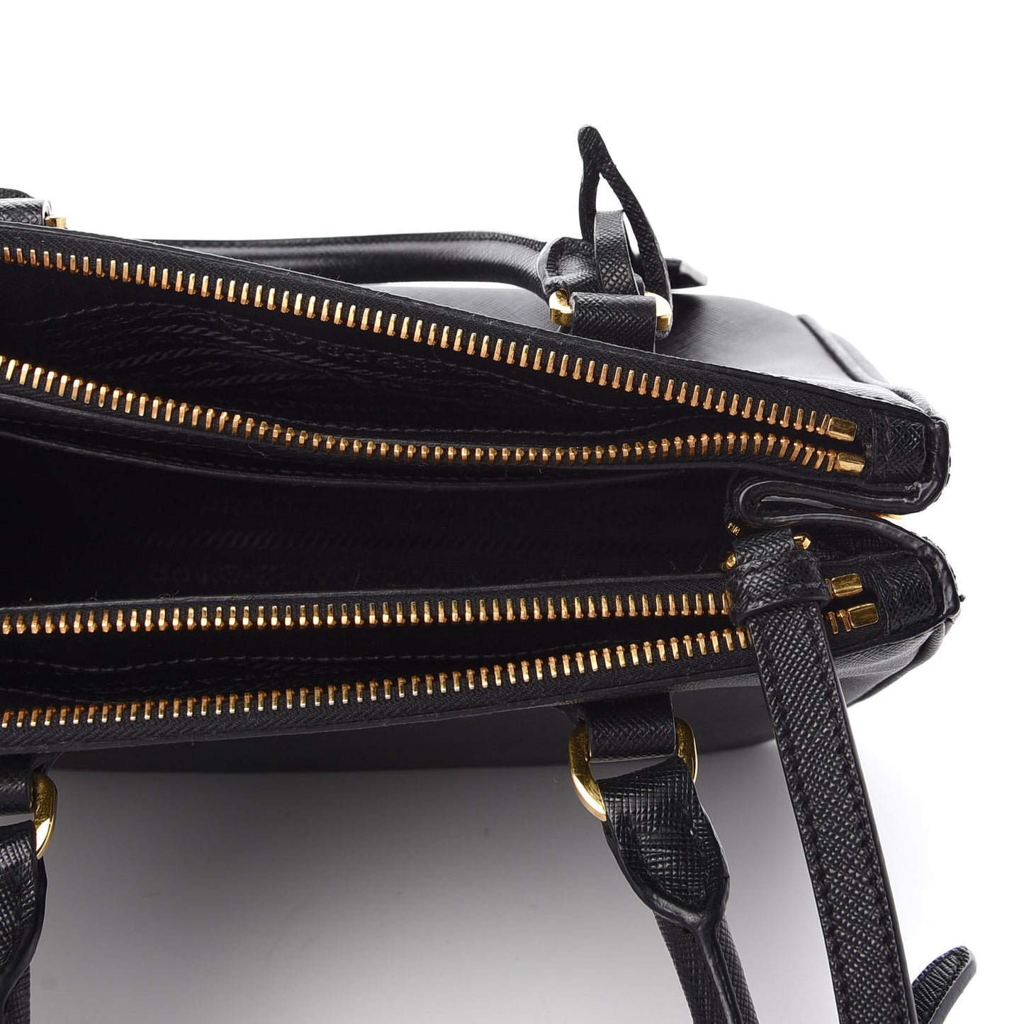 Saffiano Small Galleria Double Zip Tote Black