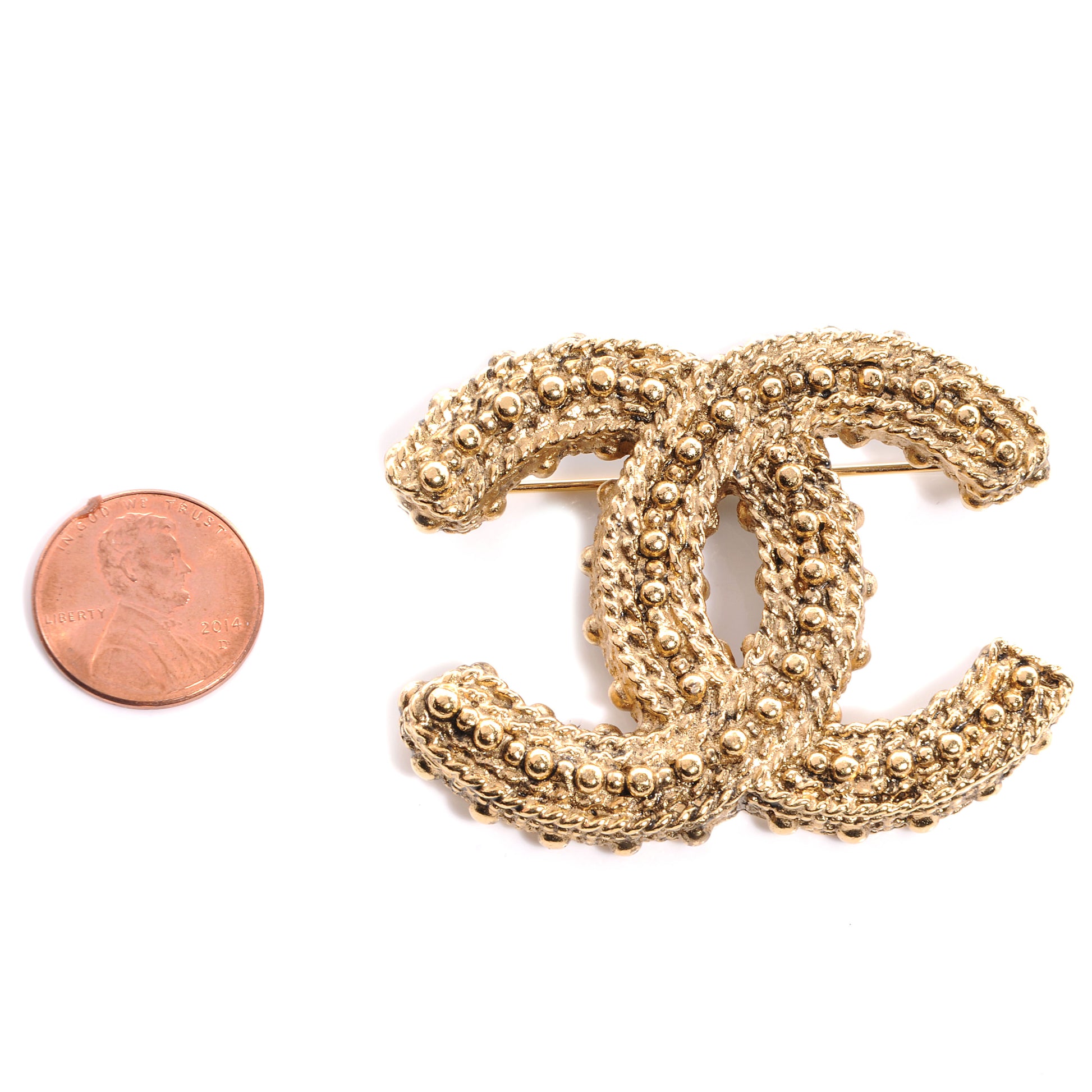 Chanel Large CC Brooch Gold 3 of 6