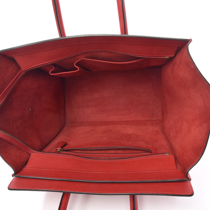 Celine Drummed Calfskin Mini Luggage Red 5 of 10