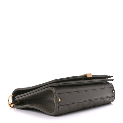 Saint Laurent Lambskin Quilted Mini Becky Chain Bag Grey Kaki 4 of 12