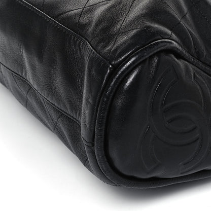 Chanel Lambskin Stitched Medium Ultimate Soft Tote Black 9 of 10