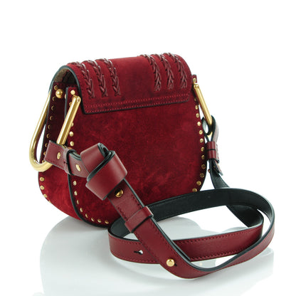 Chloe Suede Calfskin Braided Mini Hudson Shoulder Bag Sienna Red 3 of 8
