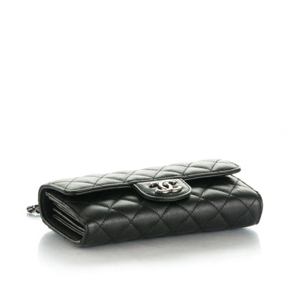 Chanel Calfskin Quilted CC Waiter Clutch Clutch With Chain Black 8 of 14