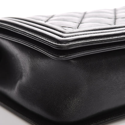 Chanel Calfskin Quilted Double Stitch New Medium Boy Flap Black 12 of 13