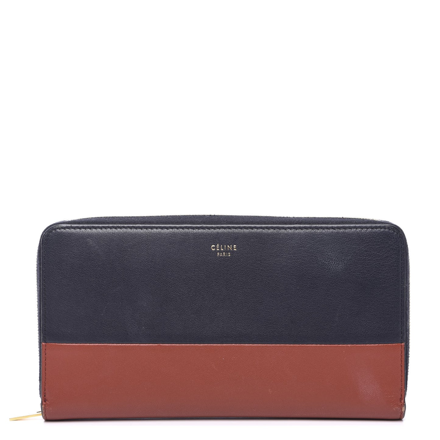 Lambskin Large Zip Around Multifunction Wallet Navy Claycourt