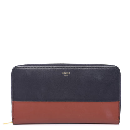 Celine Lambskin Large Zip Around Multifunction Wallet Navy Claycourt 1 of 10