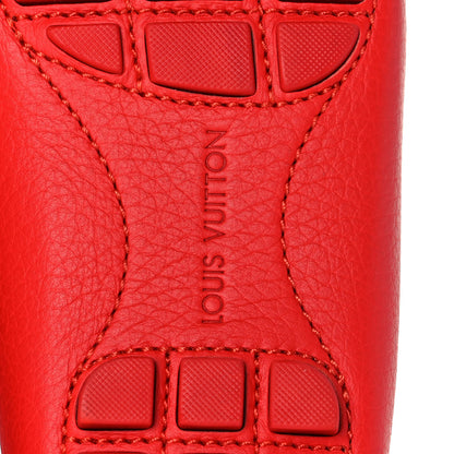 Louis Vuitton Calfskin Mens Monte Carlo Car Shoe Moccasin Loafers 8 Red 6 of 7