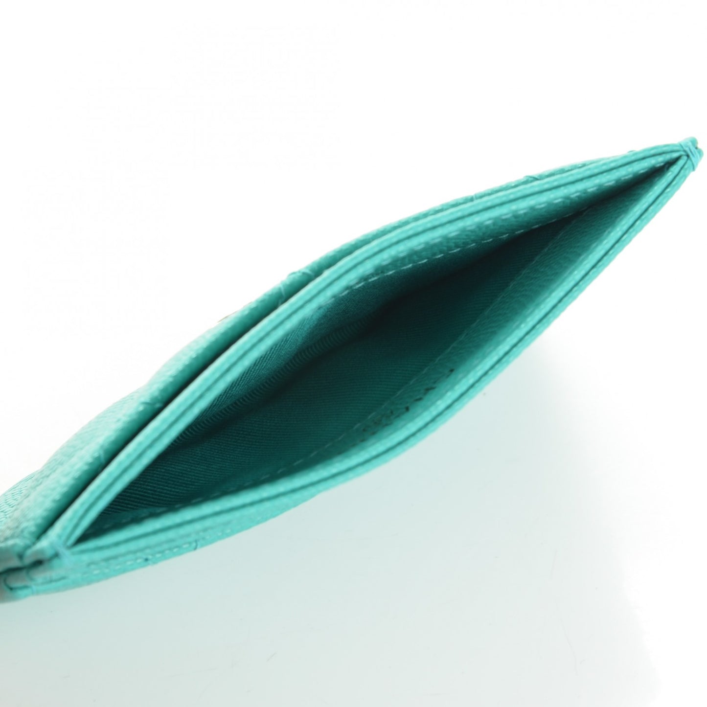 Caviar Quilted Card Holder Turquoise