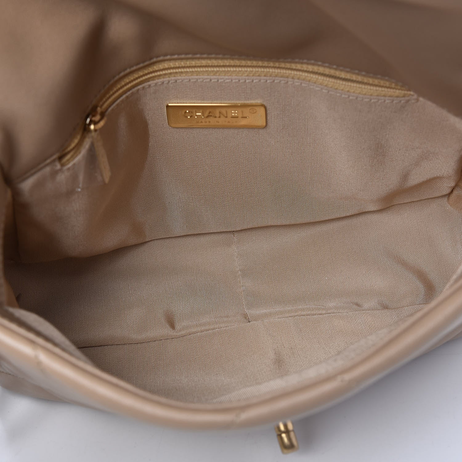 Chanel Lambskin Quilted Medium Chanel 19 Flap Dark Beige 5 of 11