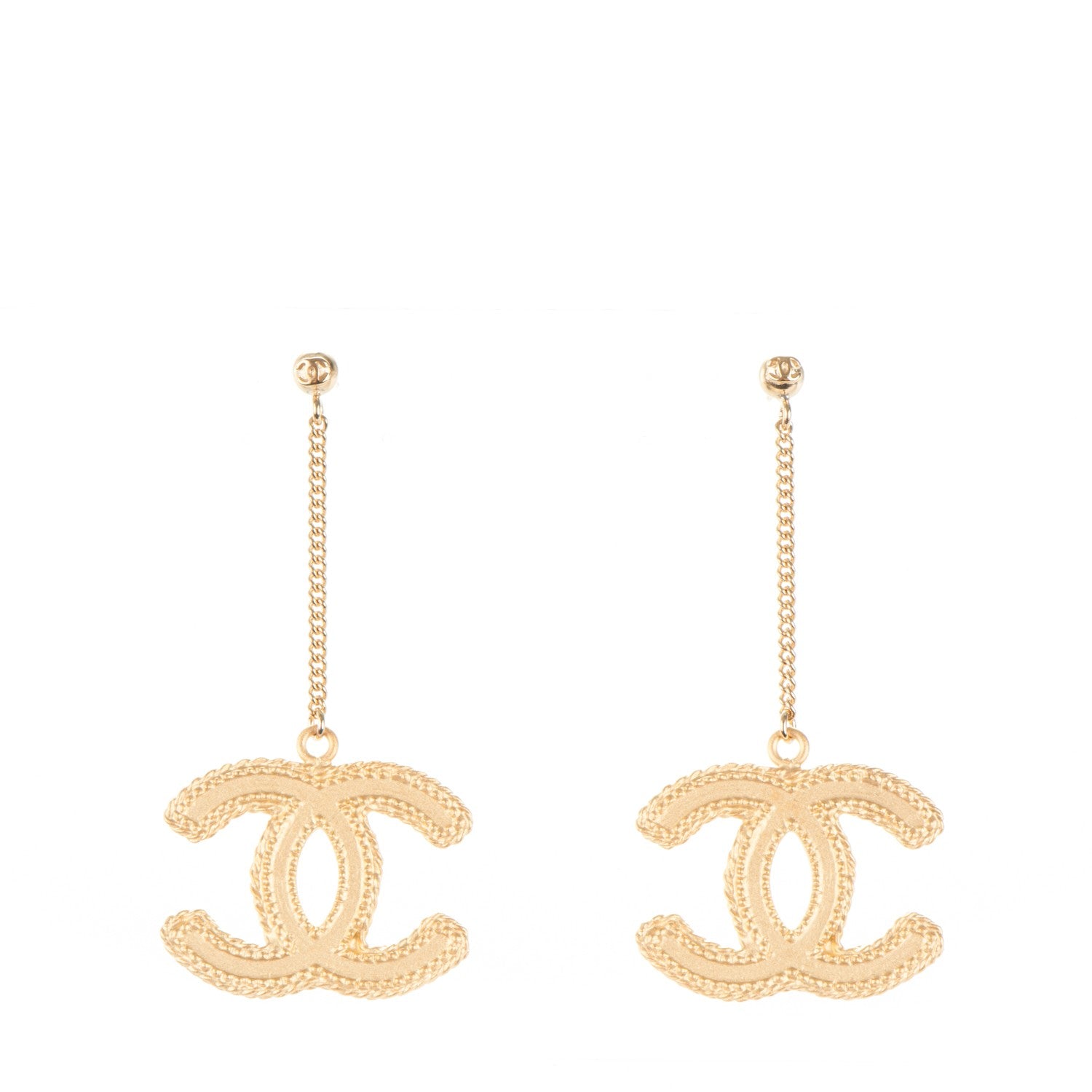 Chanel CC Drop Earrings Gold 1 of 5