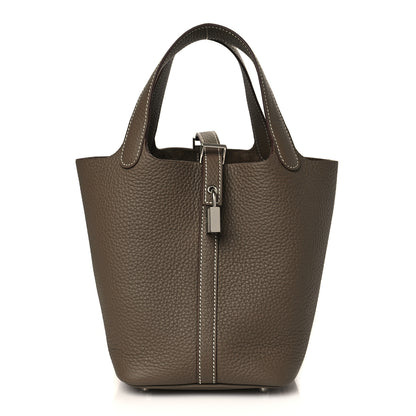 Hermes Taurillon Clemence Picotin Lock 18 PM Etoupe 1 of 10