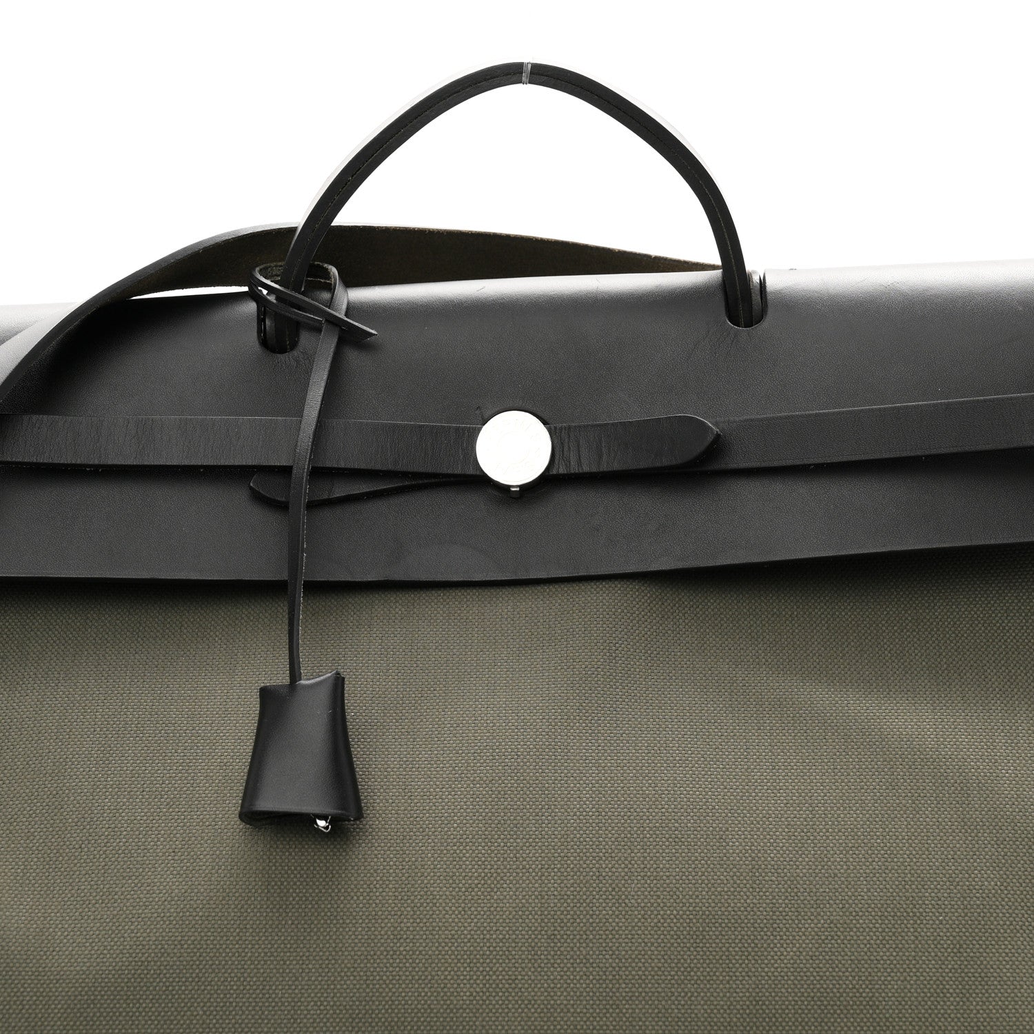 Hermes Military Toile Vache Hunter Herbag Cabine Zip 50 Kaki Black 9 of 11