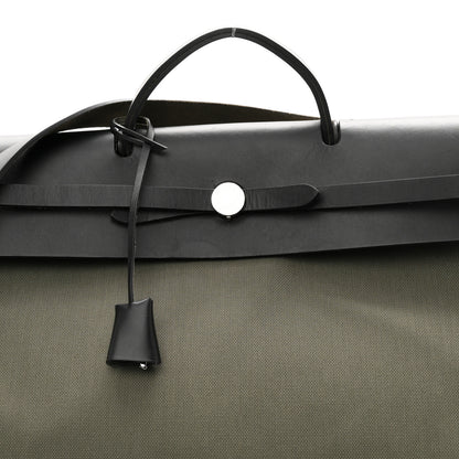 Hermes Military Toile Vache Hunter Herbag Cabine Zip 50 Kaki Black 9 of 11