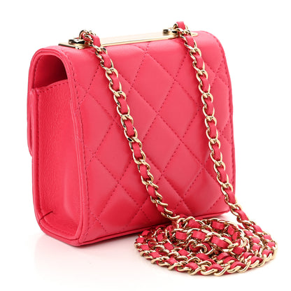 Chanel Lambskin Quilted Mini Trendy CC Clutch With Chain Dark Pink 3 of 10