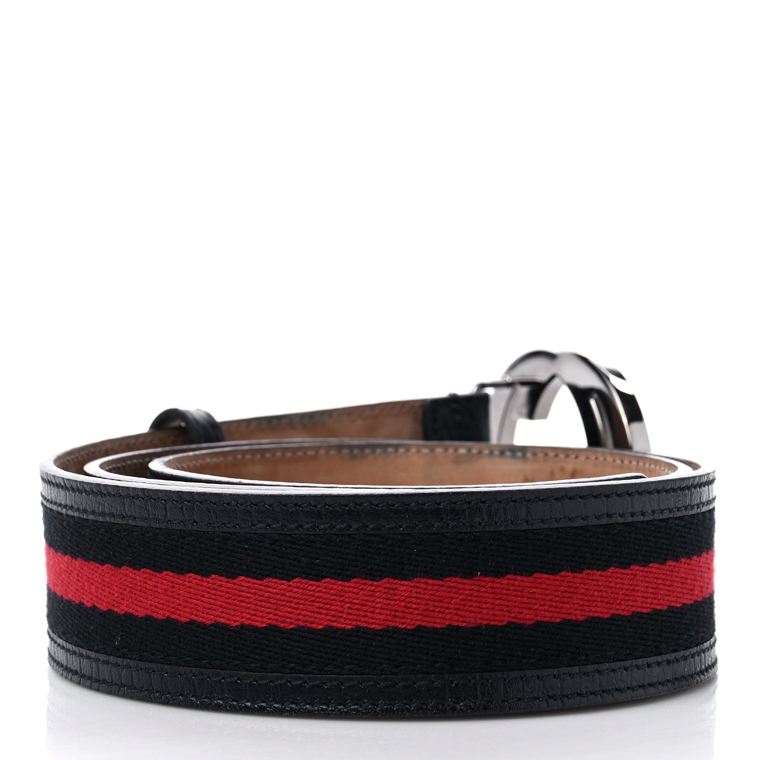 Gucci Calfskin Web Interlocking G Belt 90 36 Navy 2 of 8