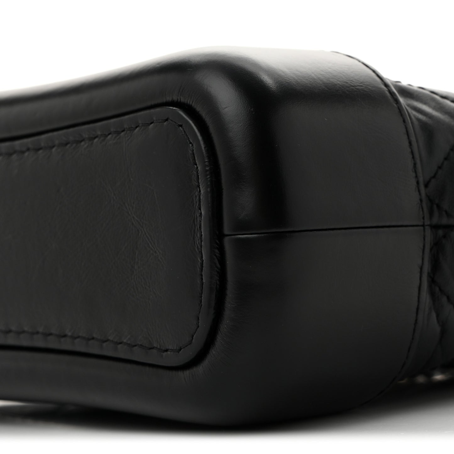 Aged Calfskin Quilted Small Gabrielle Hobo Black