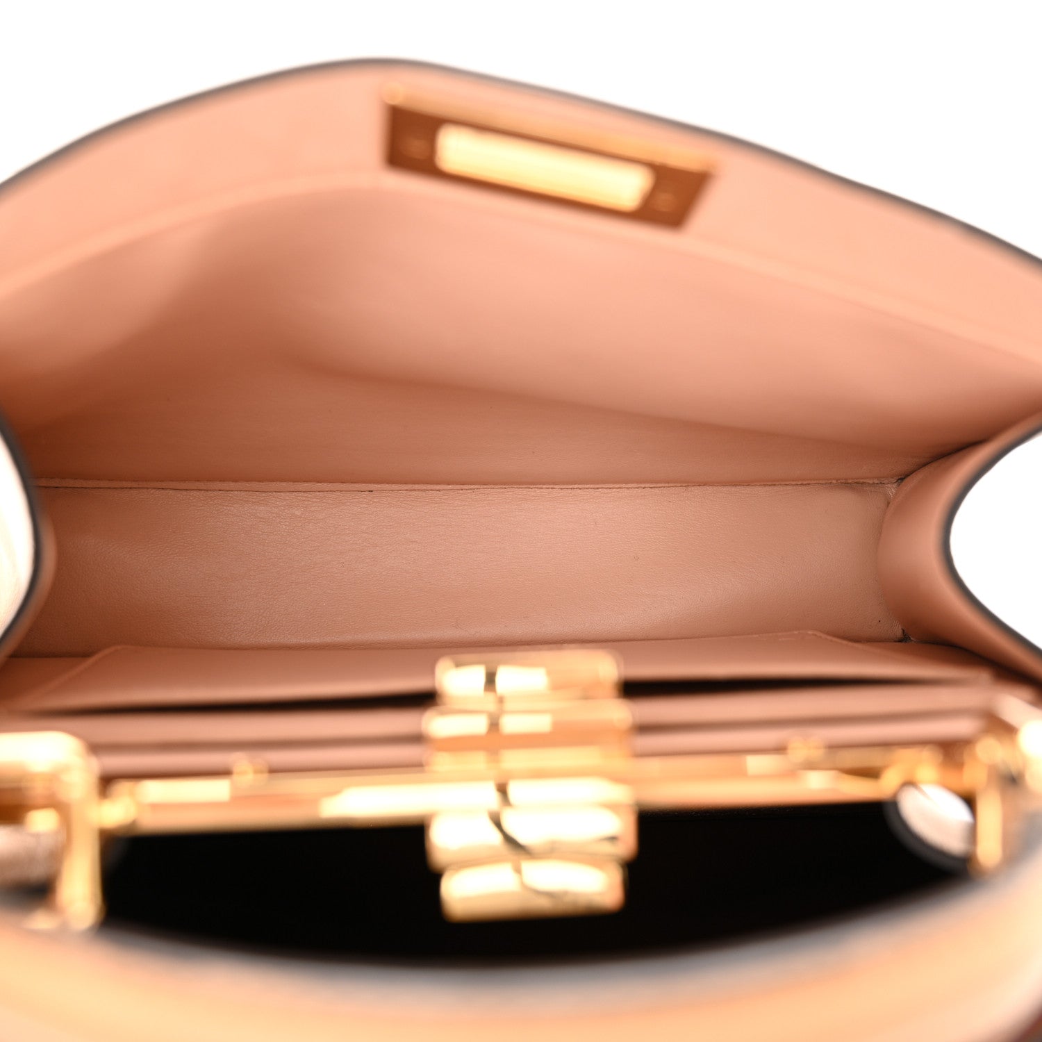Fendi Vitello Seta Nappa Bi-Color Small Peekaboo I SEE U Satchel Miele Scuro Light Rose Ghianda 6 of 11
