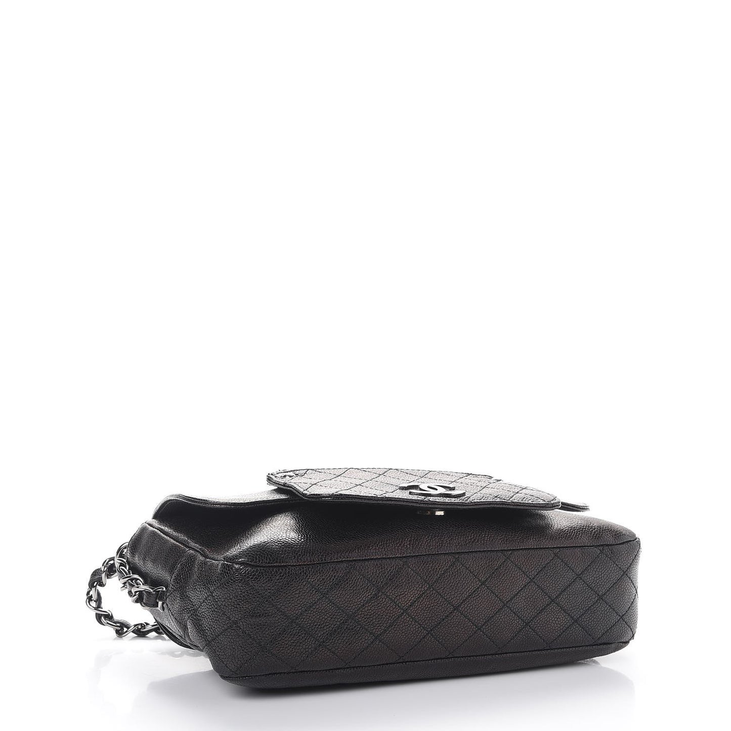 Metallic Glazed Caviar Small Pocket In The City Shoulder Bag Bronze