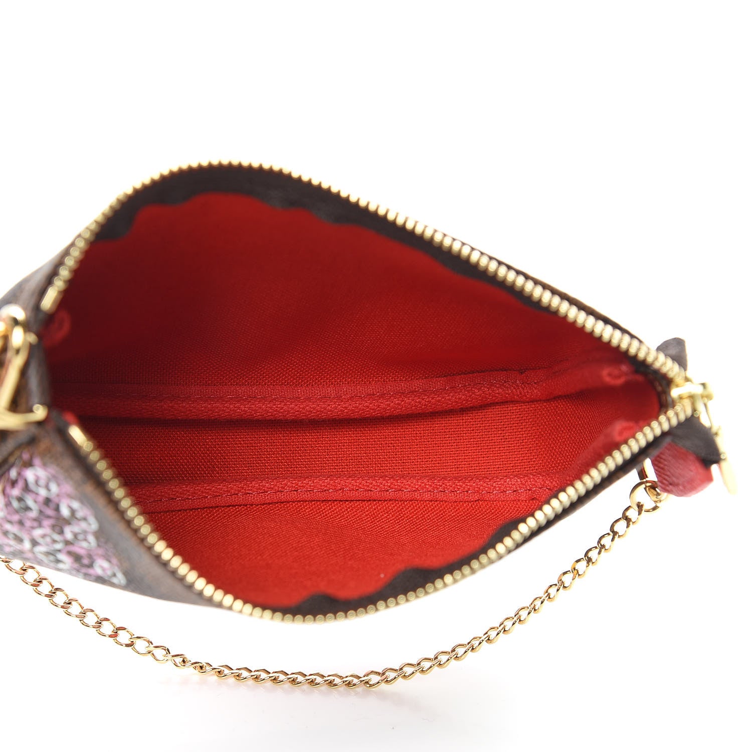 Louis Vuitton Damier Ebene 2019 Christmas Animation Mini Pochette Accessories Red 5 of 7