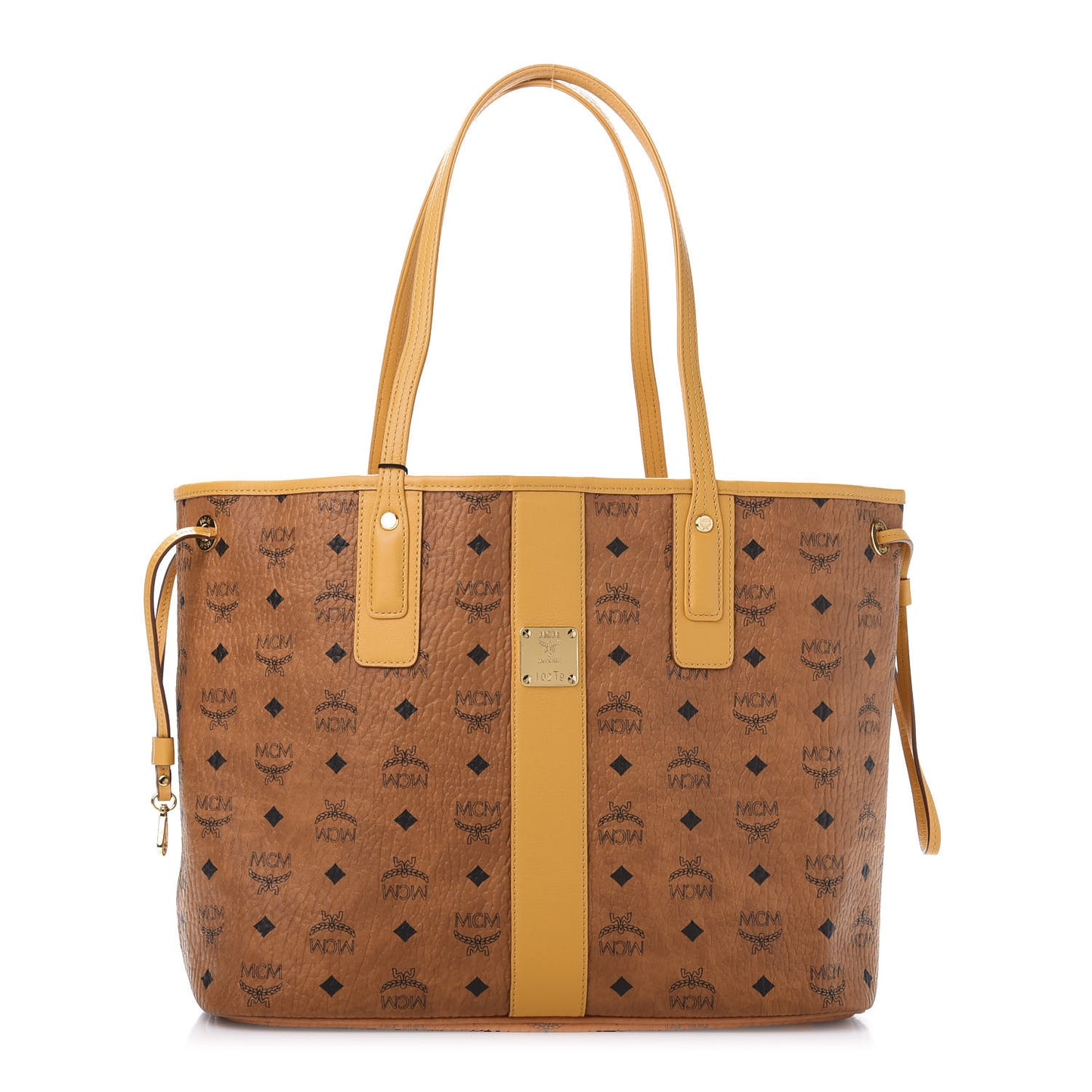 Visetos Medium Liz Reversible Shopper Tote Cognac Yellow