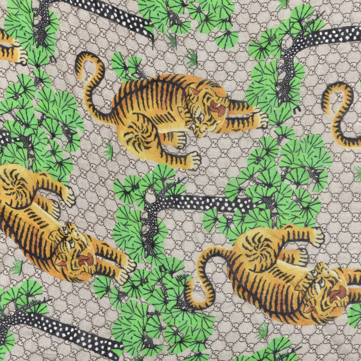Gucci Modal Silk GG Supreme Bengal Tiger Shawl 3 of 3
