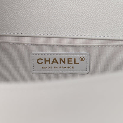 Chanel Caviar Quilted Medium Boy Flap Light Grey 5 of 10