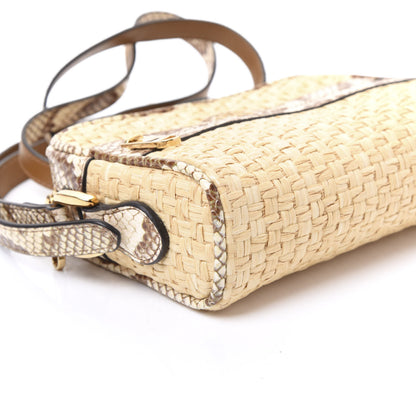 Gucci Raffia Elaphe Mini Ophidia Shoulder Bag Natural Cream Brown 6 of 9