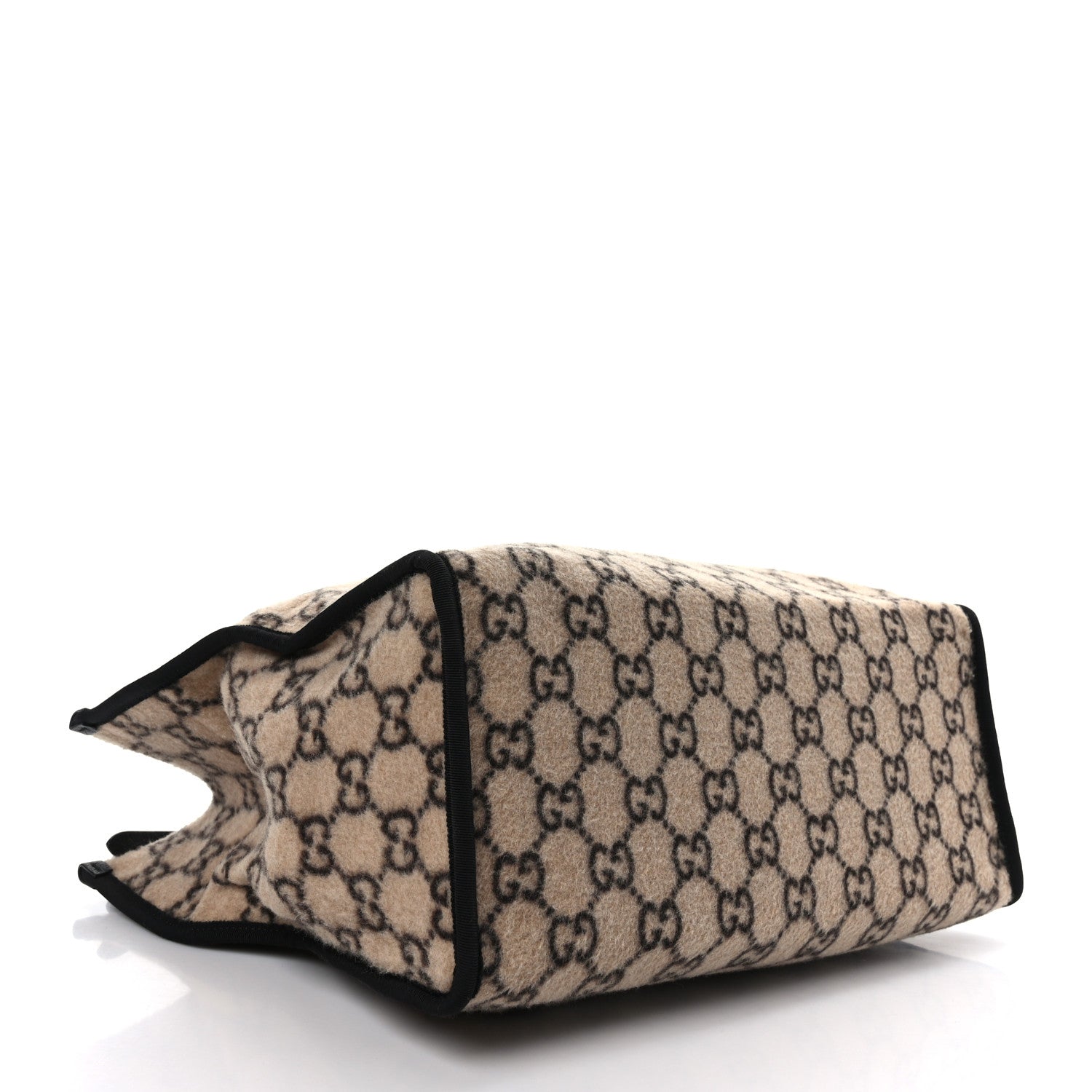 Gucci Covered Wool GG Monogram Large Tote Bag Beige Ebony 4 of 11