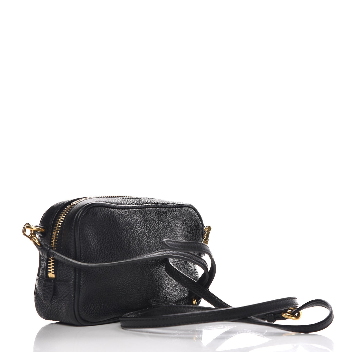 Vitello Daino Mini Camera Crossbody Black