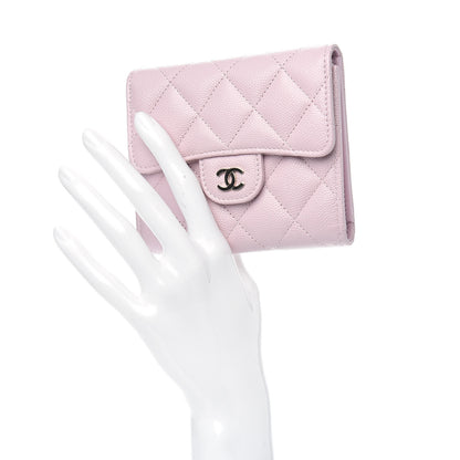 Chanel Caviar Quilted Compact Flap Wallet Light Pink 2 of 9