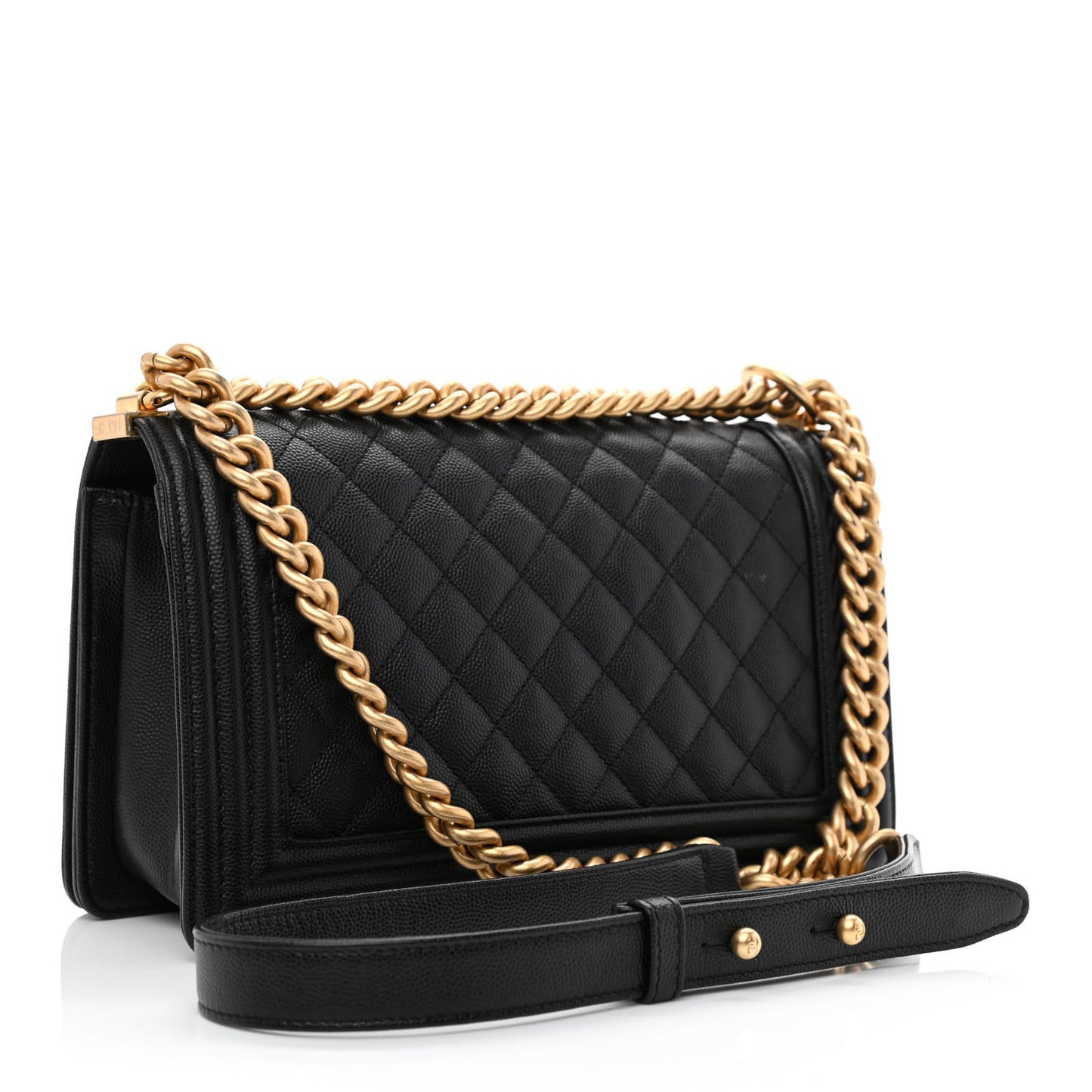Caviar Quilted Medium Boy Flap Black