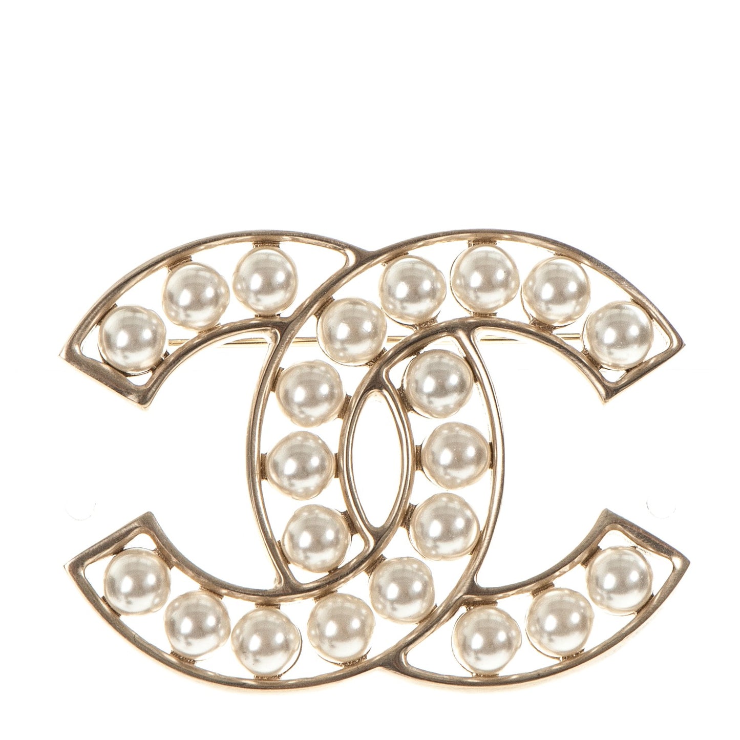 Pearl CC Brooch Light Gold