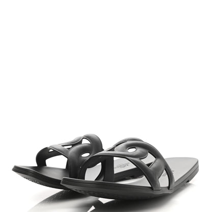 Hermes Rubber Aloha Sandals 41 Black 3 of 8