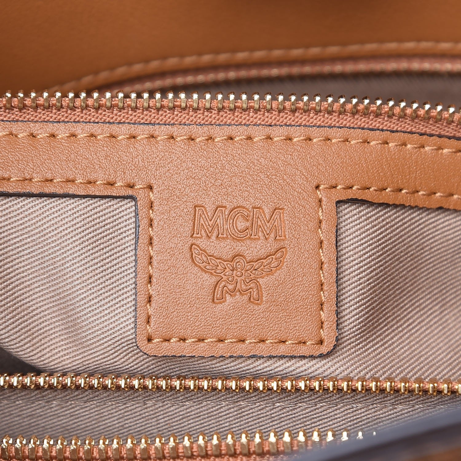 MCM Visetos Large Essential Tote Cognac 7 of 9