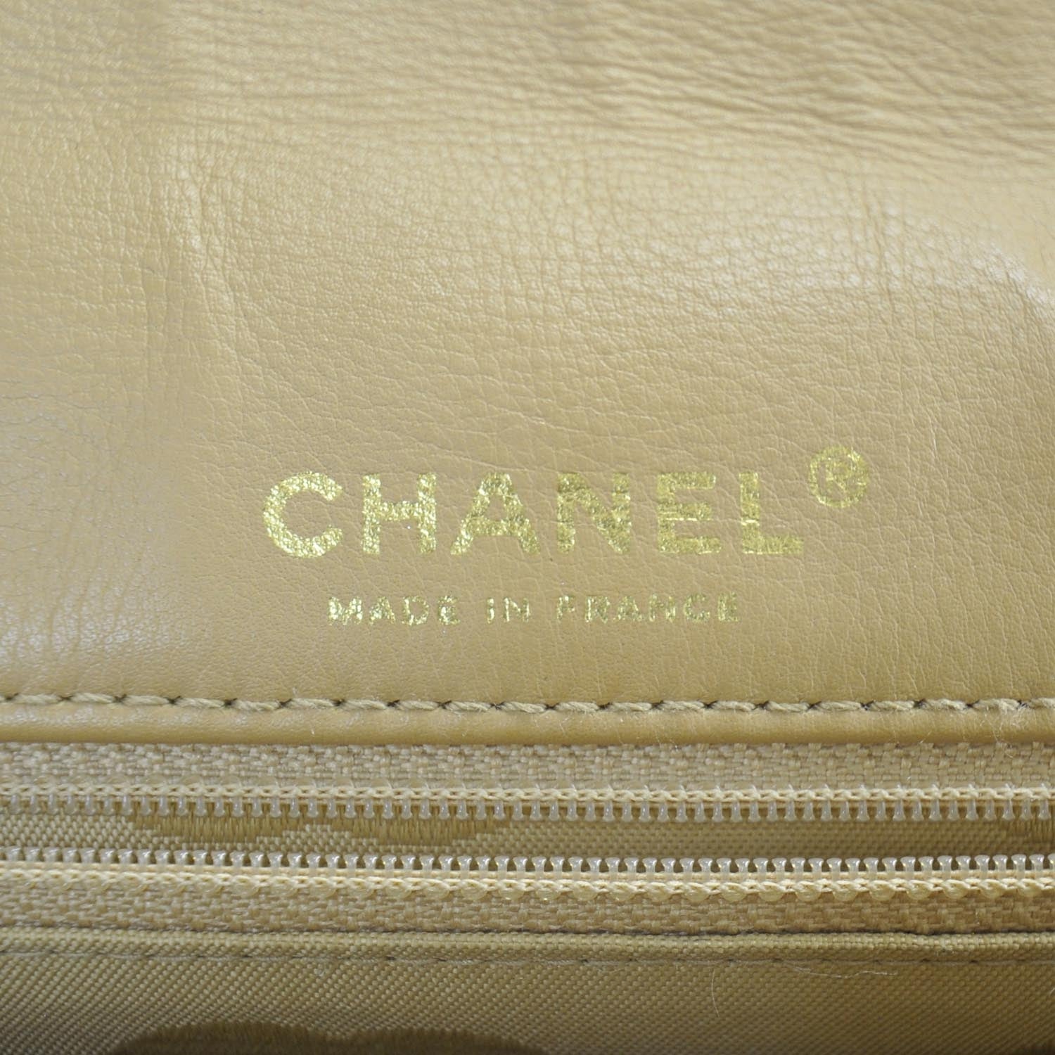 Chanel Leather Quilted Surpique Flap Beige 8 of 11