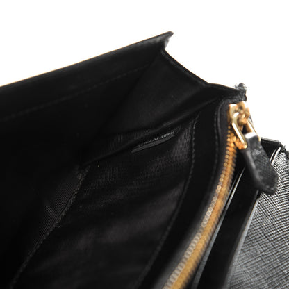Prada Saffiano Continental Flap Wallet Nero Black 8 of 12
